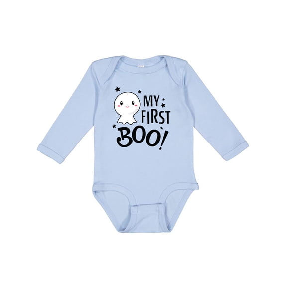 Inktastic My 1st Boo with Cute Ghost Boys or Girls Long Sleeve Baby Bodysuit