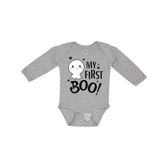 Inktastic My 1st Boo with Cute Ghost Boys or Girls Long Sleeve Baby Bodysuit