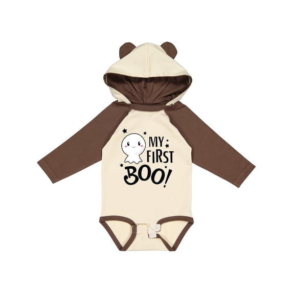 Inktastic My 1st Boo with Cute Ghost Boys or Girls Long Sleeve Baby Bodysuit