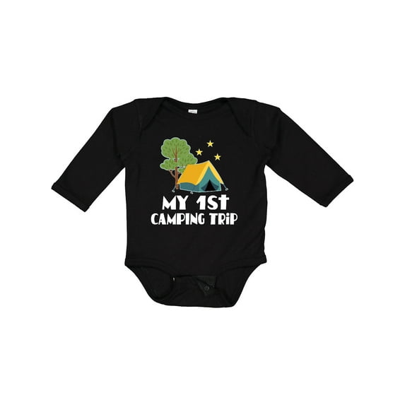 Inktastic My 1st Camping Trip Boys or Girls Long Sleeve Baby Bodysuit