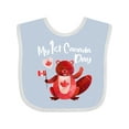 thumbnail image 1 of Inktastic My 1st Canada Day with Red and White Maple Leaves Boys or Girls Baby Bib, 1 of 4
