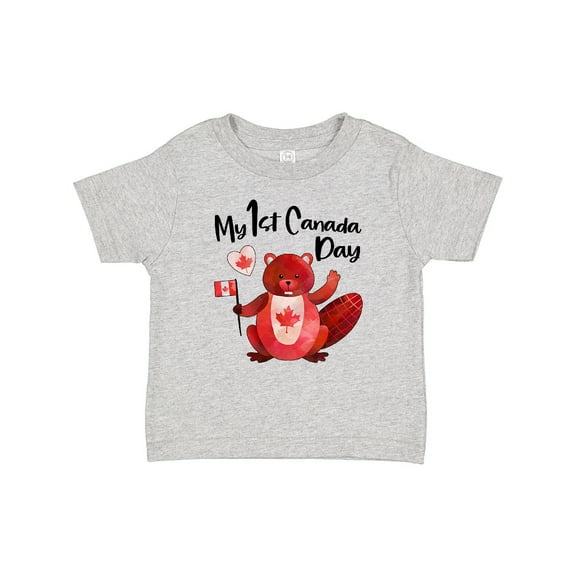 Inktastic My 1st Canada Day with Red and White Maple Leaves Boys or Girls Baby T-Shirt