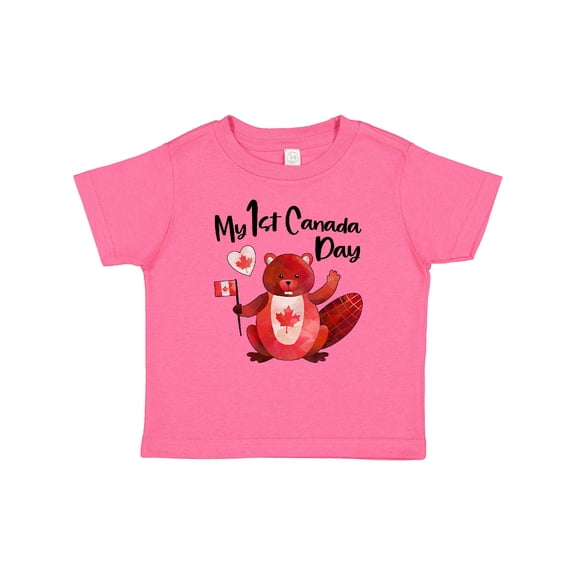 Inktastic My 1st Canada Day with Red and White Maple Leaves Boys or Girls Baby T-Shirt