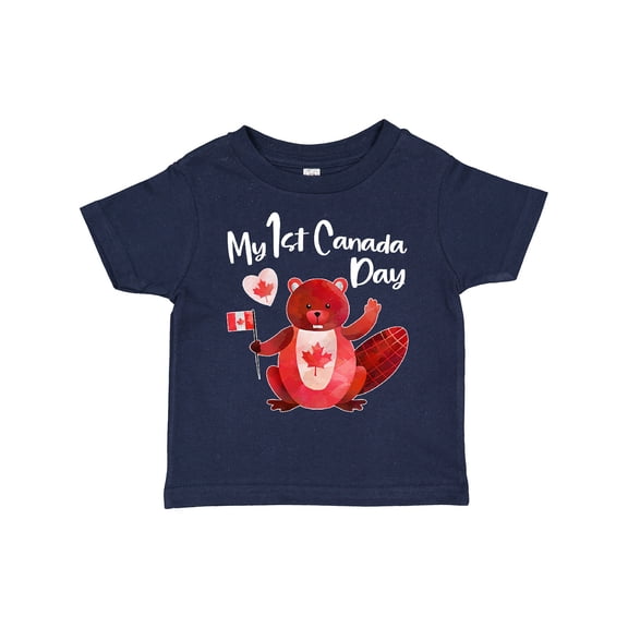 Inktastic My 1st Canada Day with Red and White Maple Leaves Boys or Girls Toddler T-Shirt