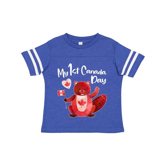 Inktastic My 1st Canada Day with Red and White Maple Leaves Boys or Girls Toddler T-Shirt