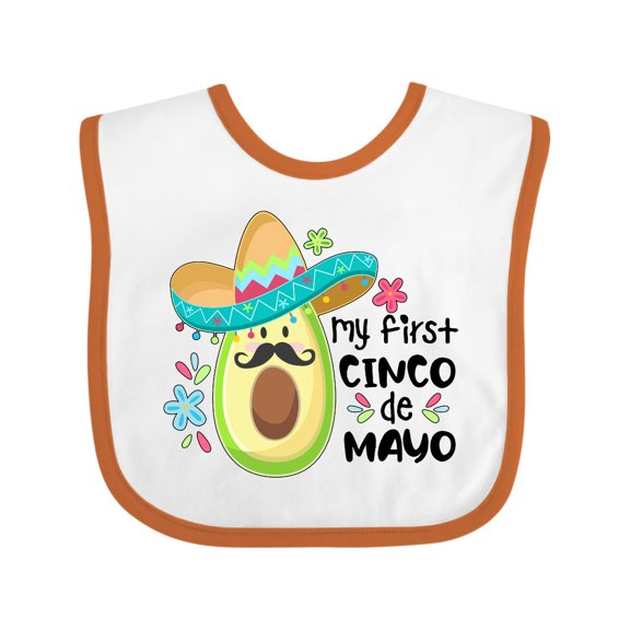 Inktastic My 1st Cinco De Mayo Avocado in Sombrero Boys or Girls Baby Bib