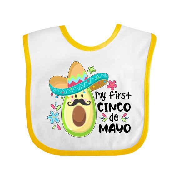 Inktastic My 1st Cinco De Mayo Avocado in Sombrero Boys or Girls Baby Bib