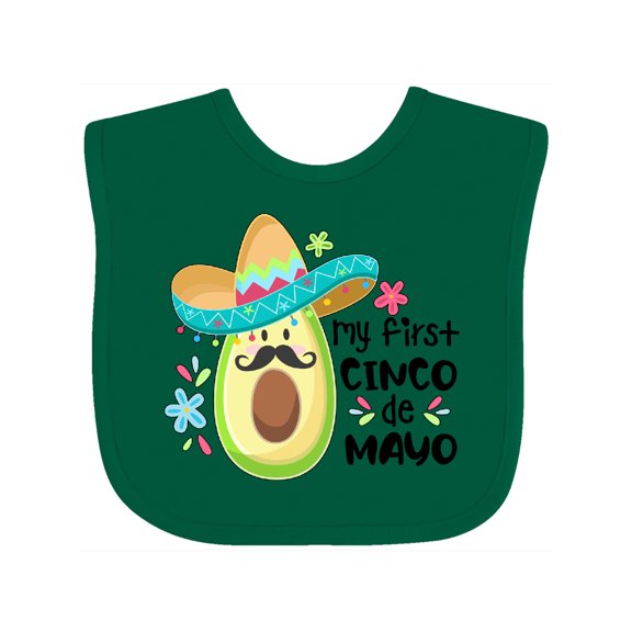 Inktastic My 1st Cinco De Mayo Avocado in Sombrero Boys or Girls Baby Bib