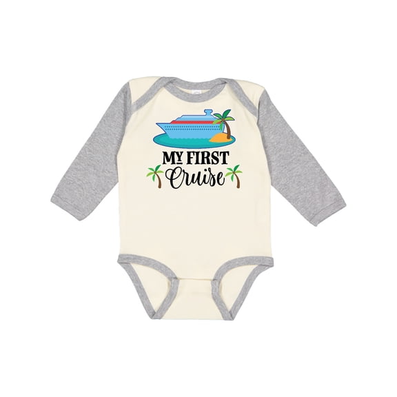 Inktastic My 1st Cruise Vacation Trip Boys or Girls Long Sleeve Baby Bodysuit