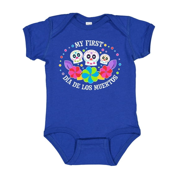 Inktastic My 1st DÃa De Los Muertos with Sugar Skulls and Flowers Boys or Girls Baby Bodysuit