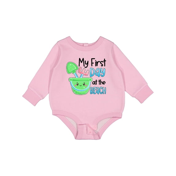 Inktastic My 1st Day at the Beach Cute Bucket and Shovel Baby Fleece Bodysuit
