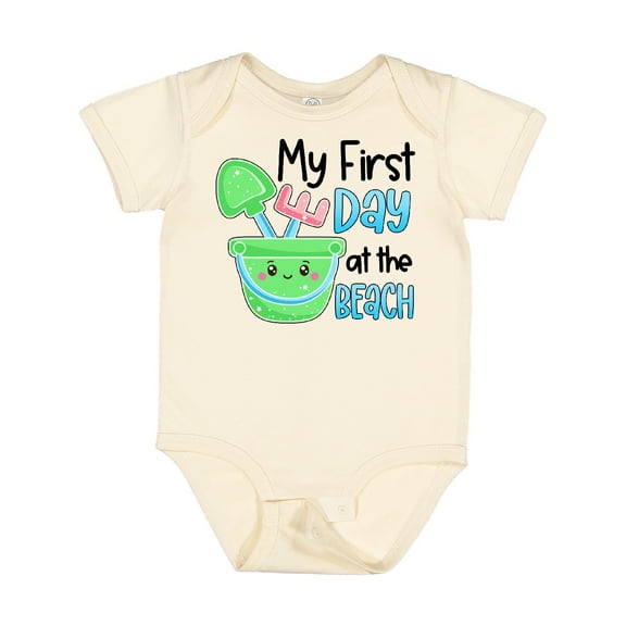 Inktastic My 1st Day at the Beach Cute Bucket and Shovel Boys or Girls Baby Bodysuit