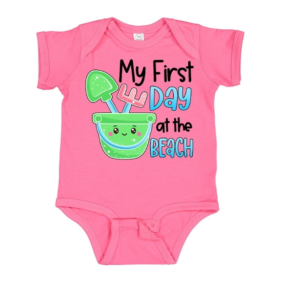 Inktastic My 1st Day at the Beach Cute Bucket and Shovel Boys or Girls Baby Bodysuit