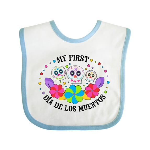 Inktastic My 1st Dia De Los Muertos with Sugar Skulls and Flowers Boys or Girls Baby Bib