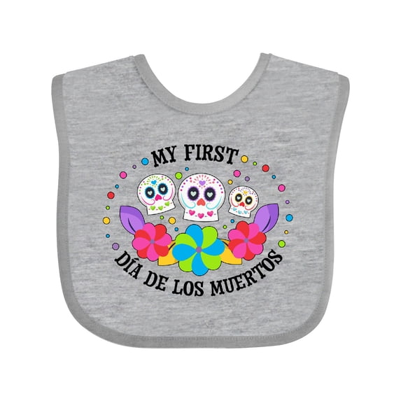 Inktastic My 1st Dia De Los Muertos with Sugar Skulls and Flowers Boys or Girls Baby Bib