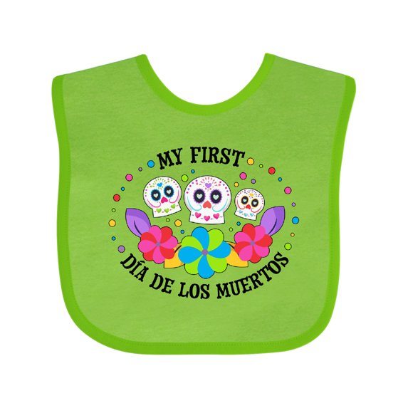 Inktastic My 1st Dia De Los Muertos with Sugar Skulls and Flowers Boys or Girls Baby Bib