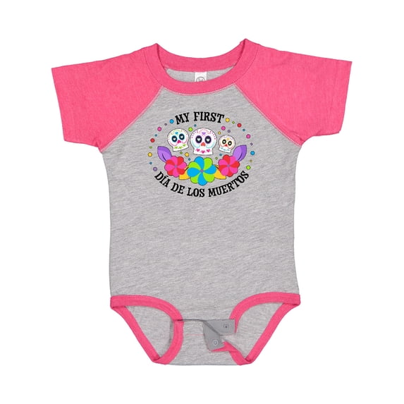 Inktastic My 1st Dia De Los Muertos with Sugar Skulls and Flowers Boys or Girls Baby Bodysuit