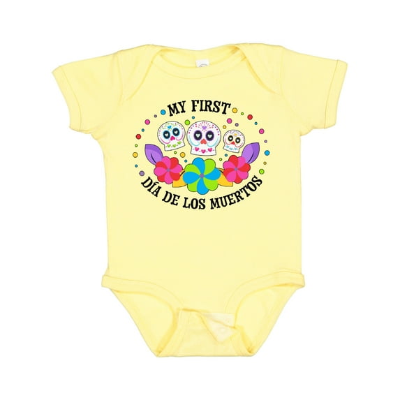 Inktastic My 1st Dia De Los Muertos with Sugar Skulls and Flowers Boys or Girls Baby Bodysuit