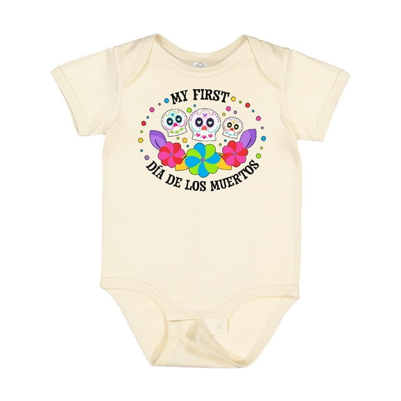 Inktastic My 1st Dia De Los Muertos with Sugar Skulls and Flowers Boys or Girls Baby Bodysuit
