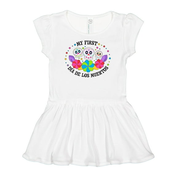 Inktastic My 1st Dia De Los Muertos with Sugar Skulls and Flowers Girls Baby Dress