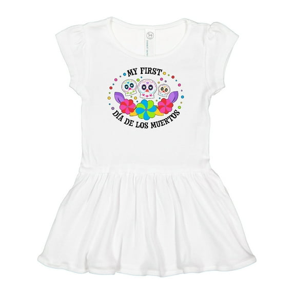 Inktastic My 1st Dia De Los Muertos with Sugar Skulls and Flowers Girls Baby Dress
