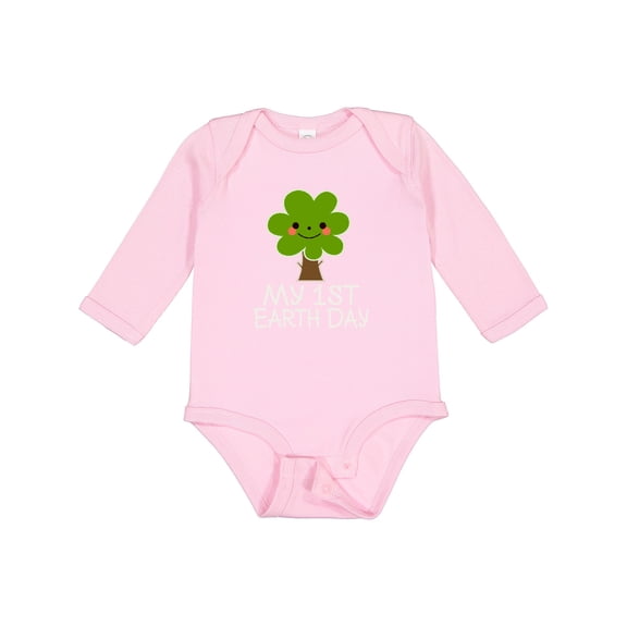 Inktastic My 1st Earth Day 2021 Boys or Girls Long Sleeve Baby Bodysuit