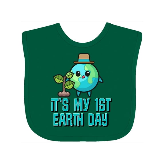 Inktastic My 1st Earth Day 2025 Boys or Girls Baby Bib