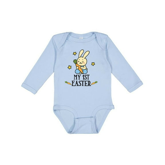 Inktastic My 1st Easter Boy Bunny Rabbit Boys Long Sleeve Baby Bodysuit