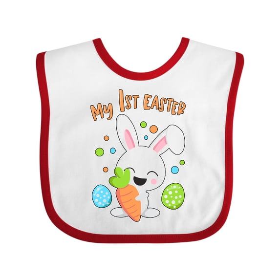 Inktastic My 1st Easter Bunny with Eggs and Carrot Boys or Girls Baby Bib