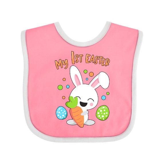 Inktastic My 1st Easter Bunny with Eggs and Carrot Boys or Girls Baby Bib