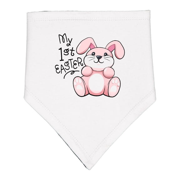 Inktastic My 1st Easter Cuddly Pink Bunny Baby Bandana Bib