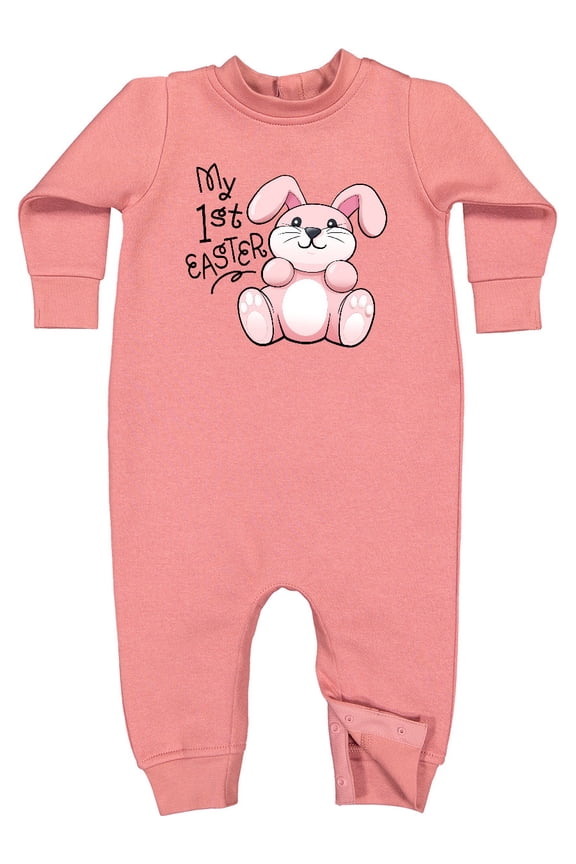 My 1st Easter Cuddly Pink Bunny Baby Fleece Romper
