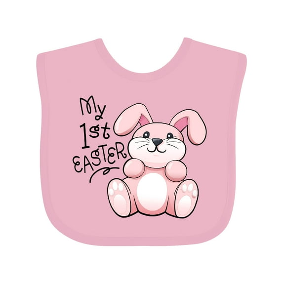 Inktastic My 1st Easter Cuddly Pink Bunny Boys or Girls Baby Bib