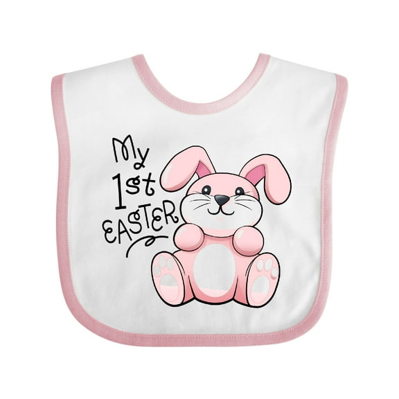 Inktastic My 1st Easter Cuddly Pink Bunny Boys or Girls Baby Bib