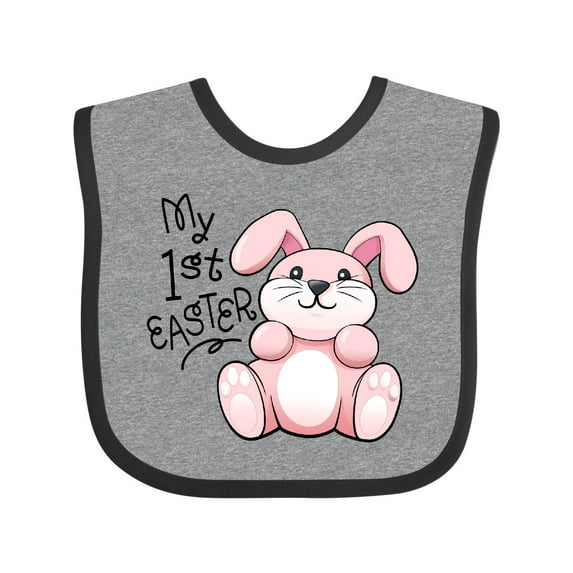 Inktastic My 1st Easter Cuddly Pink Bunny Boys or Girls Baby Bib