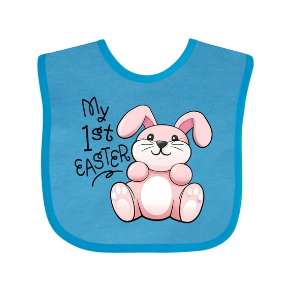 Inktastic My 1st Easter Cuddly Pink Bunny Boys or Girls Baby Bib