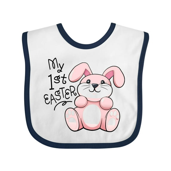 Inktastic My 1st Easter Cuddly Pink Bunny Boys or Girls Baby Bib