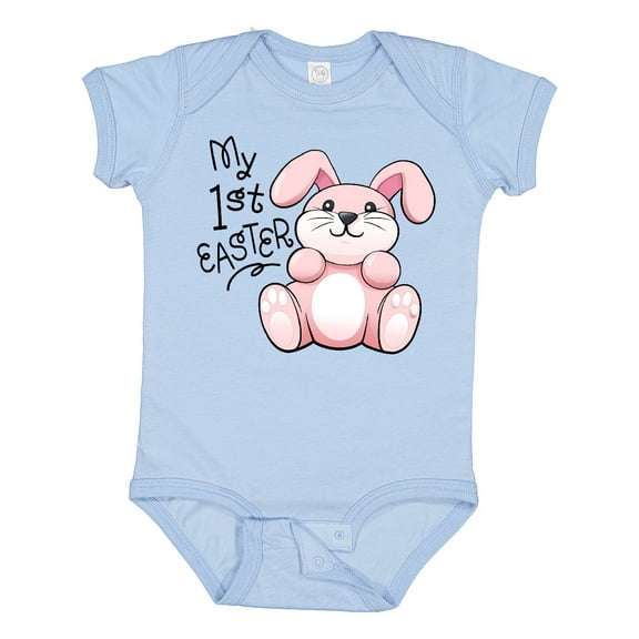 Inktastic My 1st Easter Cuddly Pink Bunny Boys or Girls Baby Bodysuit