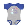 thumbnail image 1 of Inktastic My 1st Easter Cute White Bunny with Spring Flowers Boys or Girls Baby Bodysuit, 1 of 5