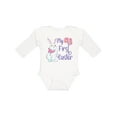 thumbnail image 1 of Inktastic My 1st Easter Cute White Bunny with Spring Flowers Boys or Girls Long Sleeve Baby Bodysuit, 1 of 5