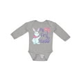 thumbnail image 1 of Inktastic My 1st Easter Cute White Bunny with Spring Flowers Boys or Girls Long Sleeve Baby Bodysuit, 1 of 5