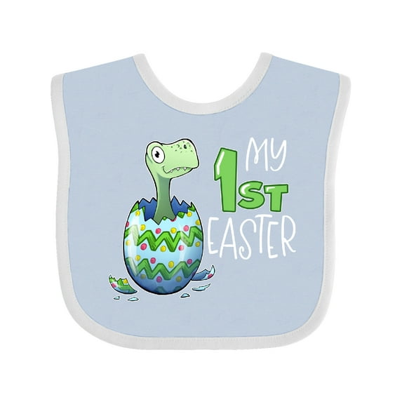 Inktastic My 1st Easter Dinosaur Hatching Easter Egg Boys or Girls Baby Bib