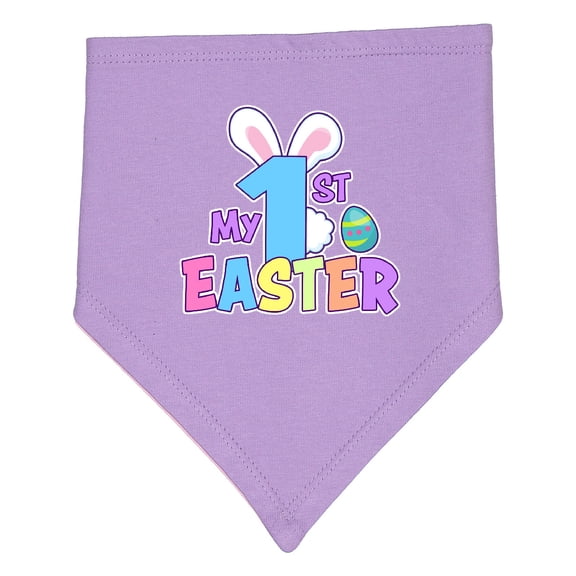 Inktastic My 1st Easter One with Bunny Ears and Tail Baby Bandana Bib