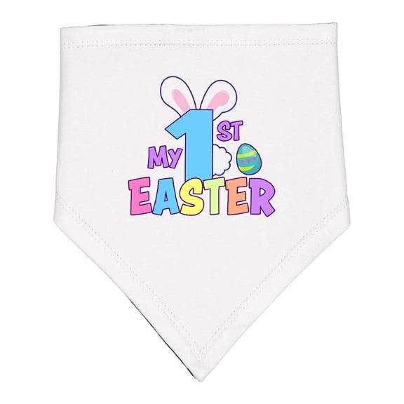 Inktastic My 1st Easter One with Bunny Ears and Tail Baby Bandana Bib