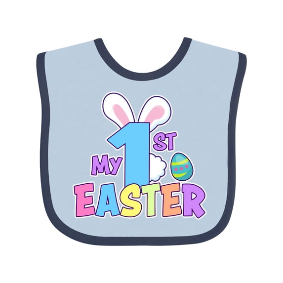 Inktastic My 1st Easter One with Bunny Ears and Tail Boys or Girls Baby Bib
