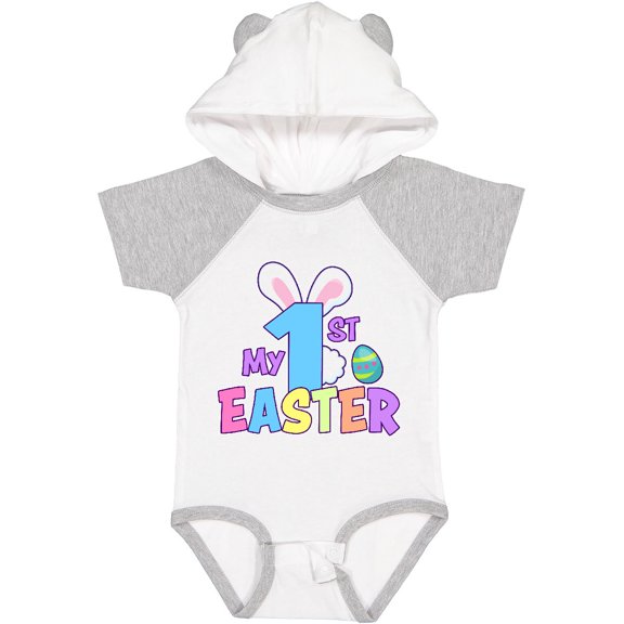 Inktastic My 1st Easter One with Bunny Ears and Tail Boys or Girls Baby Bodysuit
