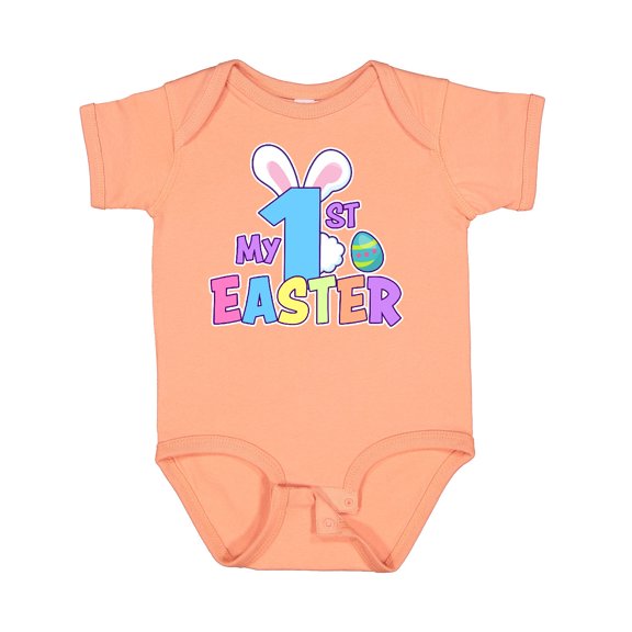 Inktastic My 1st Easter One with Bunny Ears and Tail Boys or Girls Baby Bodysuit