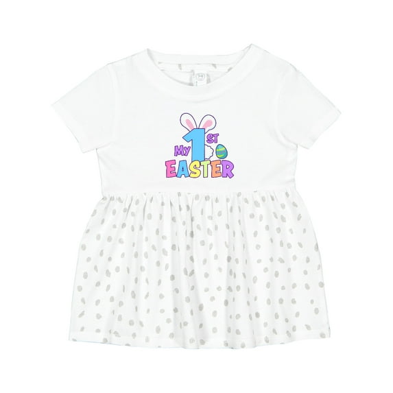 Inktastic My 1st Easter One with Bunny Ears and Tail Girls Baby Dress