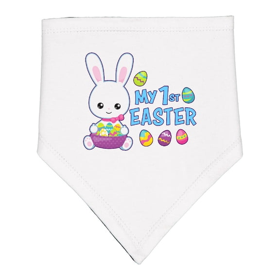 Inktastic My 1st Easter with Bunny and Easter Basket Baby Bandana Bib