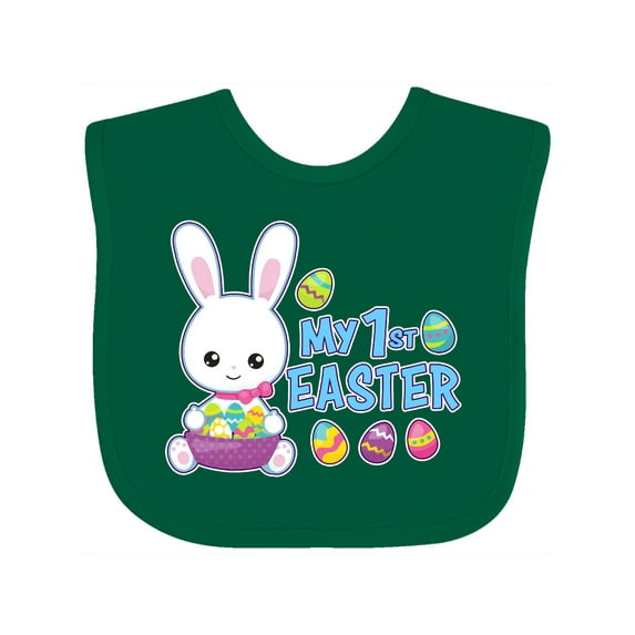 Inktastic My 1st Easter with Bunny and Easter Basket Boys Baby Bib